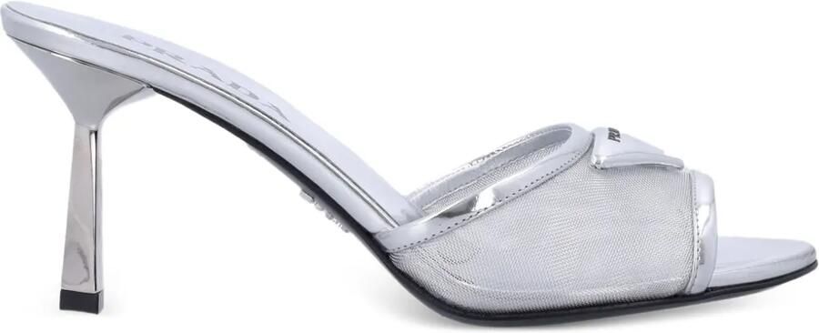 Prada Sandalen met logo Zilver