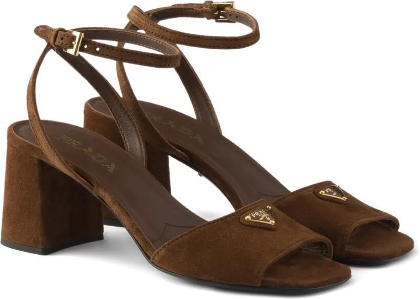 Prada Sandalen met logoplakkaat Bruin - Foto 5