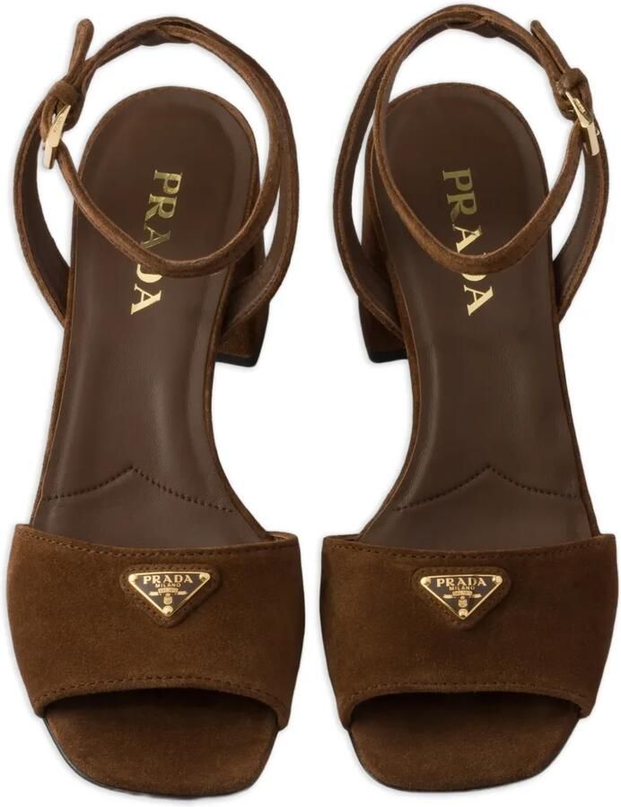 Prada Sandalen met logoplakkaat Bruin - Foto 3