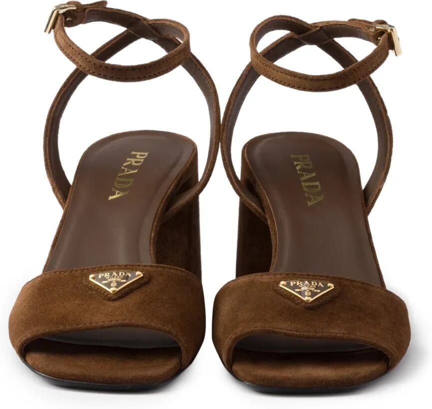 Prada Sandalen met logoplakkaat Bruin - Foto 2