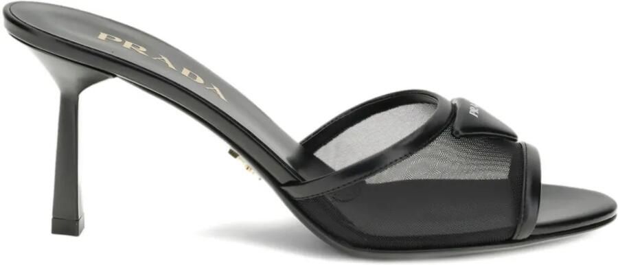 Prada Sandalen met mesh hak Zwart