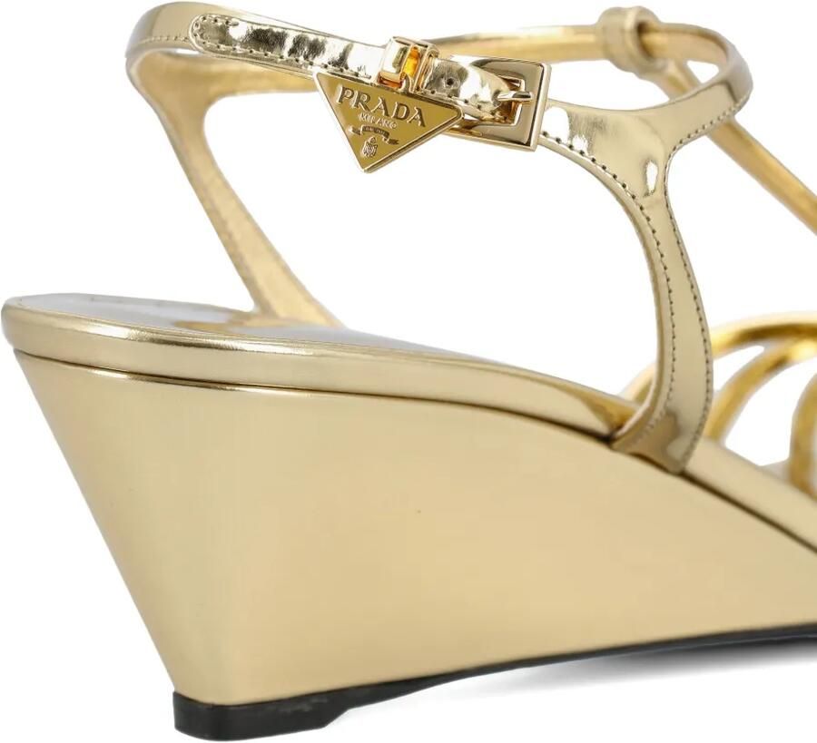 Prada Sandalen met metallic-effect en sleehak Goud - Foto 2