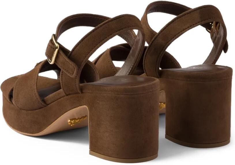 Prada Sandalen met plateauzool Bruin - Foto 4