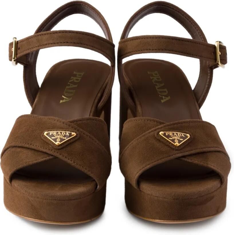 Prada Sandalen met plateauzool Bruin - Foto 3