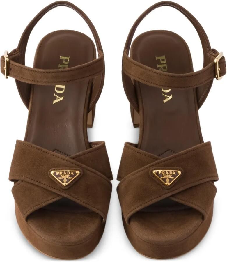 Prada Sandalen met plateauzool Bruin - Foto 2