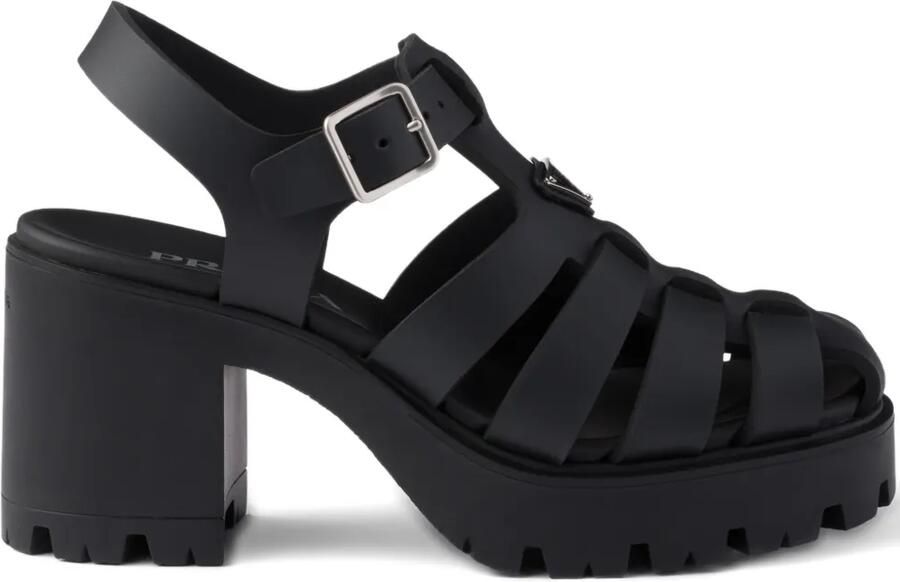 Prada Sandalen met plateauzool Zwart