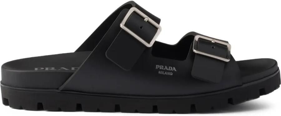 Prada Sandalen met rubberen bandje Zwart