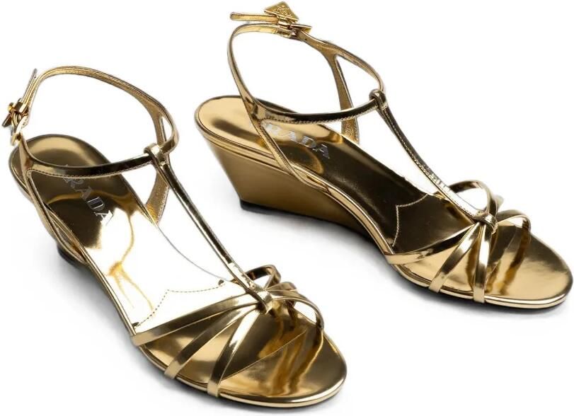 Prada Sandalen met sleehak Goud - Foto 3