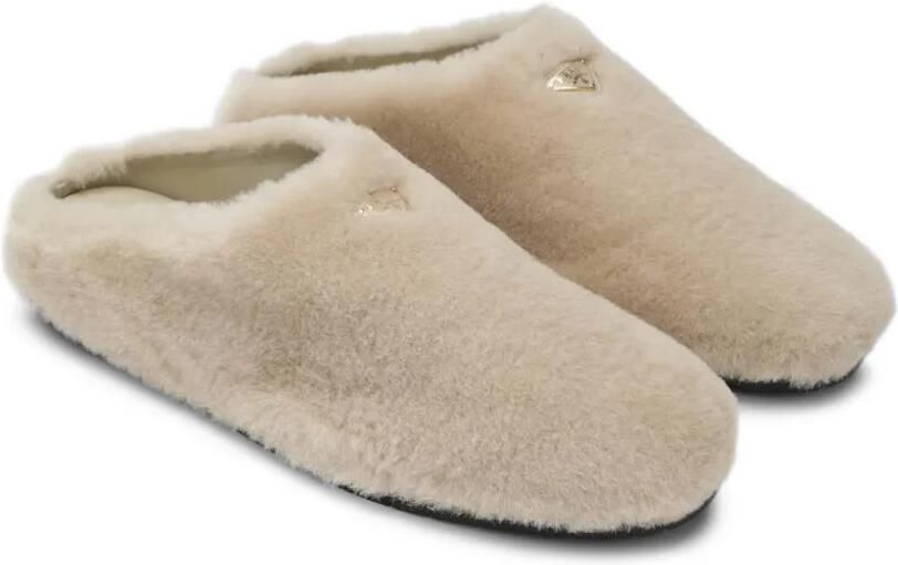 Prada shearling mules Beige - Foto 3