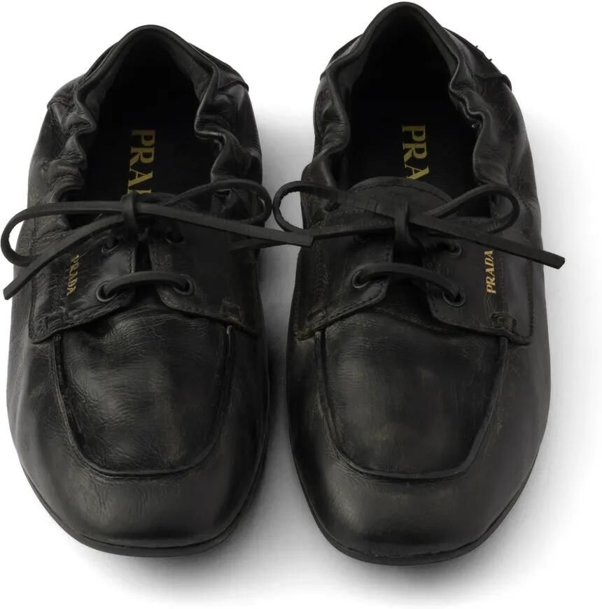 Prada Shuffle antieke leren bootschoenen Zwart - Foto 2