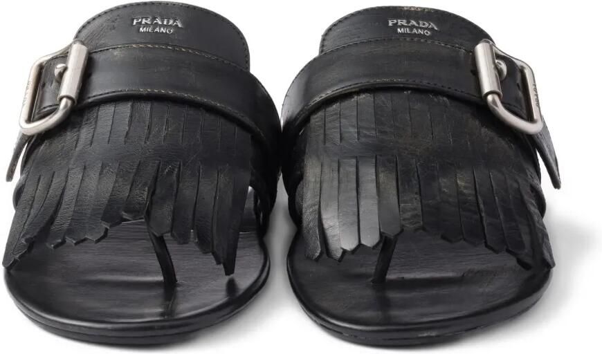 Prada Shuffle leren sandalen Zwart - Foto 3
