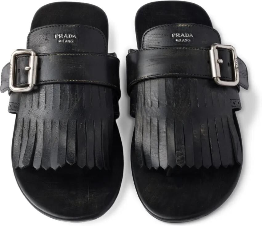Prada Shuffle leren sandalen Zwart - Foto 2