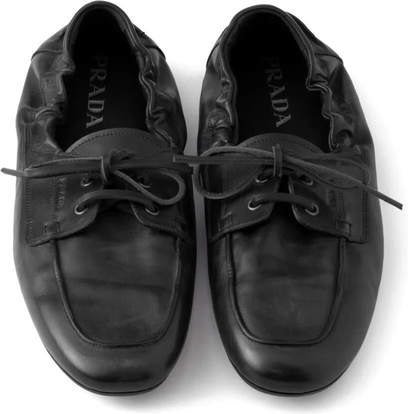 Prada Shuffle leren veterschoenen Zwart - Foto 2