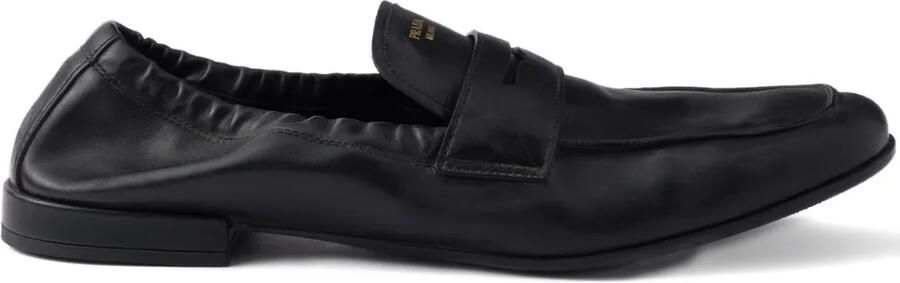 Prada Shuffle loafers met logoprint en antiek Zwart