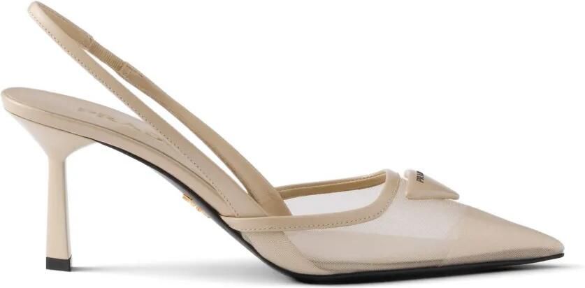 Prada Slingback mesh pumps Beige