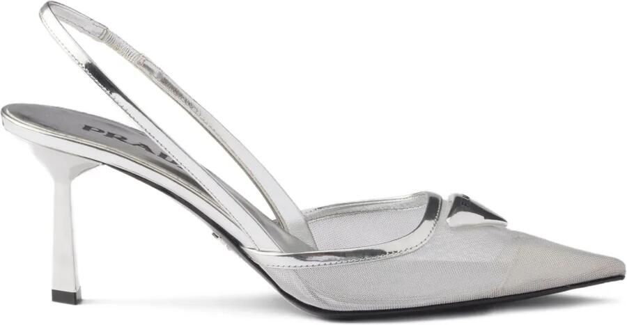 Prada Slingback pumps met logo Wit
