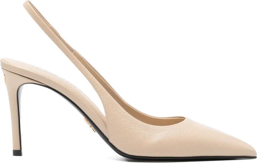 Prada Slingback pumps met puntige neus Beige