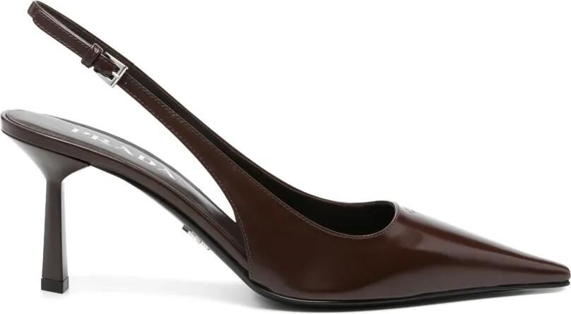 Prada Slingback pumps met puntige neus Bruin