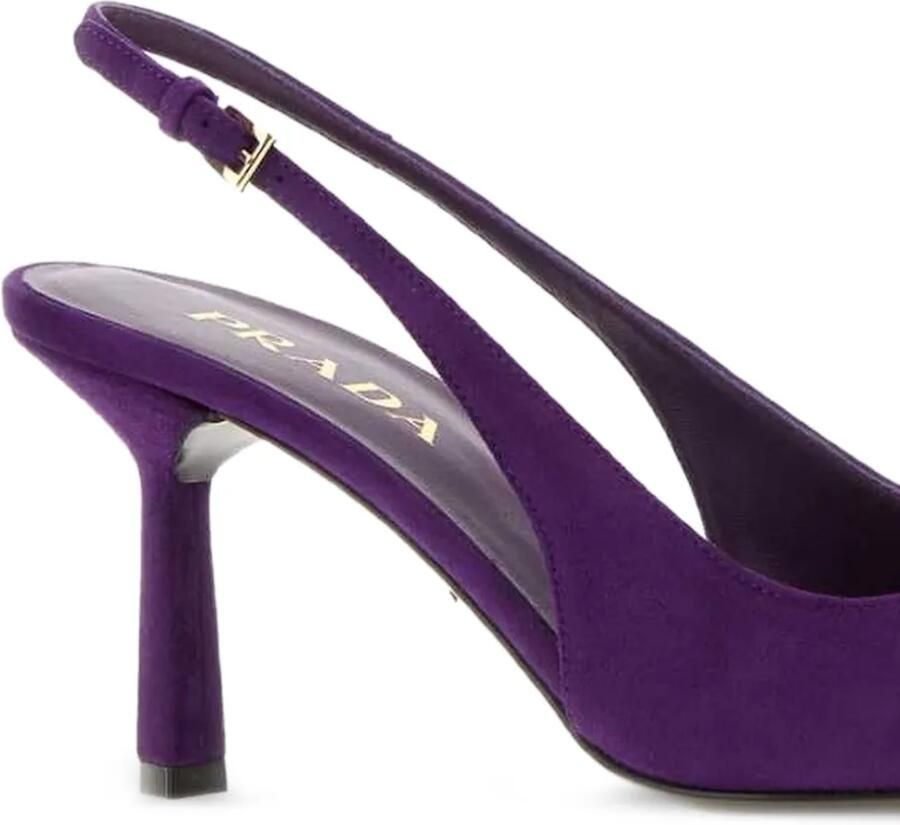 Prada Slingback pumps met puntige neus Paars - Foto 2