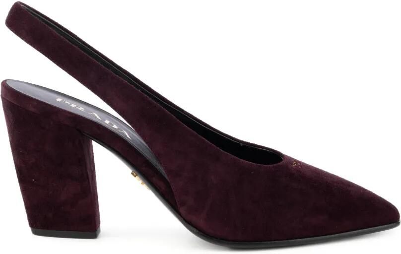 Prada Slingback pumps met puntige neus Paars