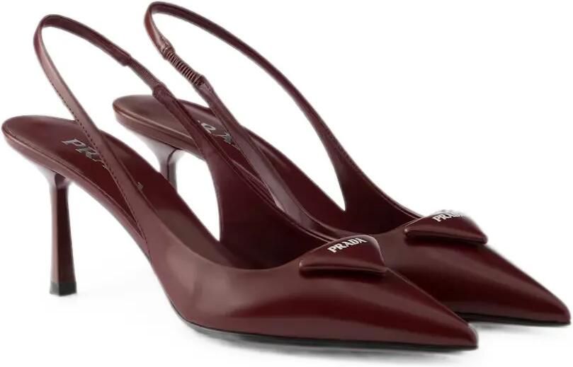 Prada Slingback pumps met puntige neus Rood