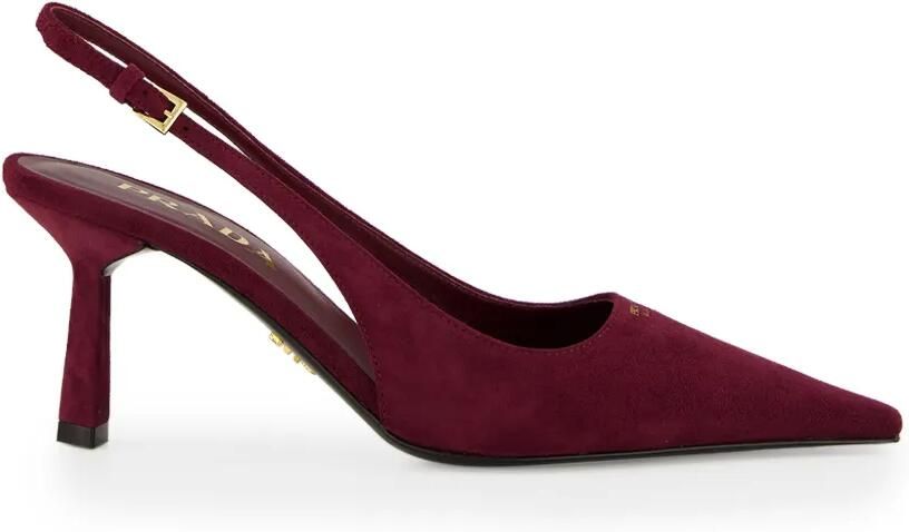 Prada Slingback pumps met puntige neus Rood