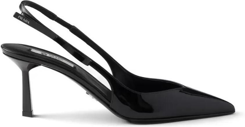 Prada Slingback pumps met puntige neus Zwart
