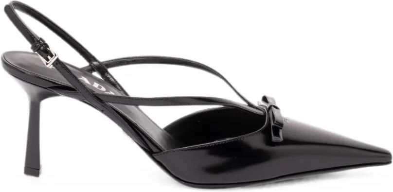 Prada Slingback pumps met strikdetail Zwart