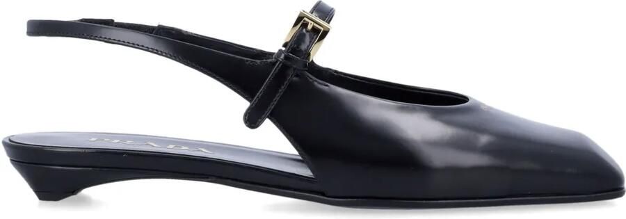 Prada Slingback pumps met vierkante neus Zwart