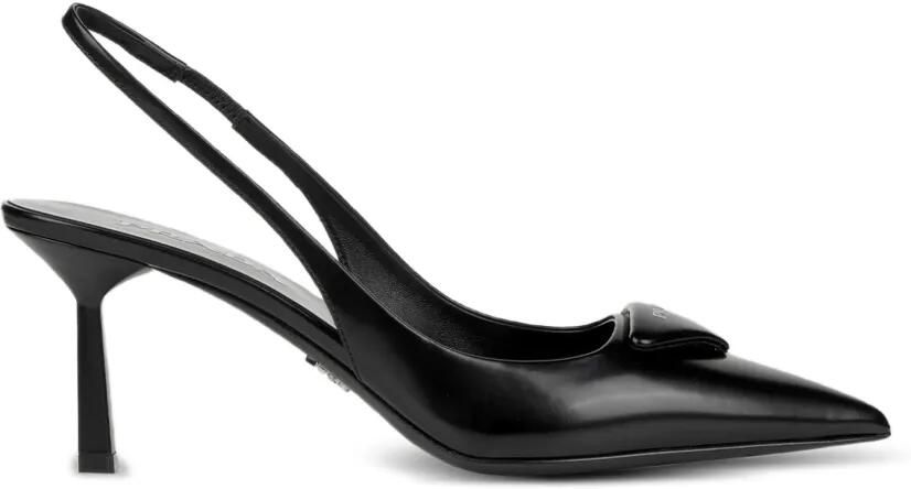 Prada Slingback pumps van geborsteld leer Zwart