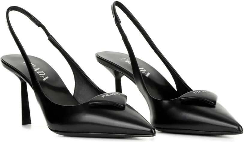 Prada Slingback pumps van geborsteld leer Zwart - Foto 3