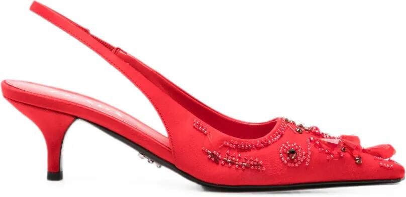 Prada Slingback pumps verfraaid met kralen Rood