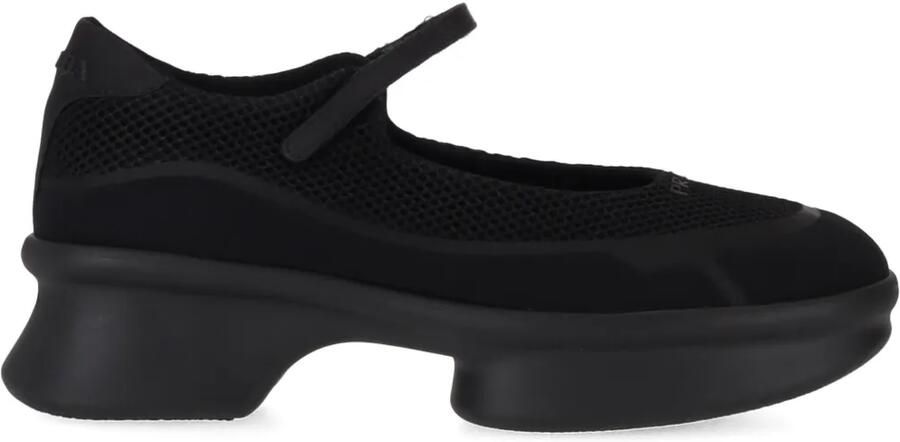 Prada Slip-on sneakers met mesh vlakken Zwart