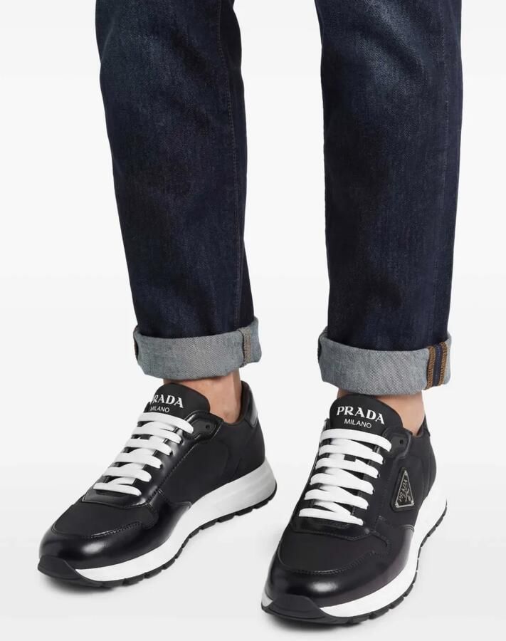 Prada Sneakers met leren vlakken Zwart - Foto 2