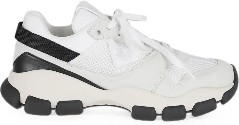 Prada Sneakers met vlakken en driehoekig logo Wit