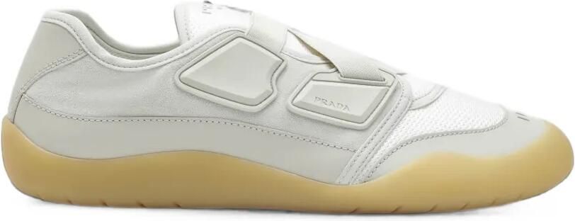 Prada Speedrock leren sneakers met mesh Beige
