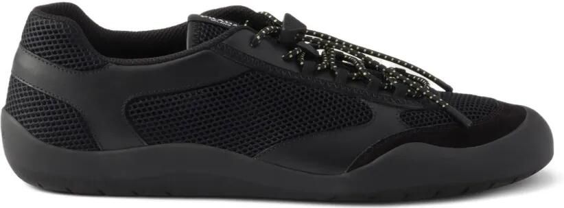 Prada Speedrock leren sneakers met mesh Zwart