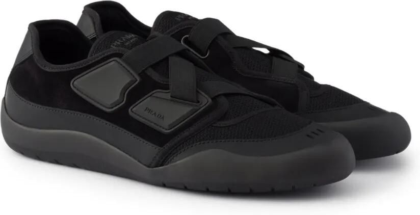 Prada Speedrock leren sneakers met mesh Zwart - Foto 4