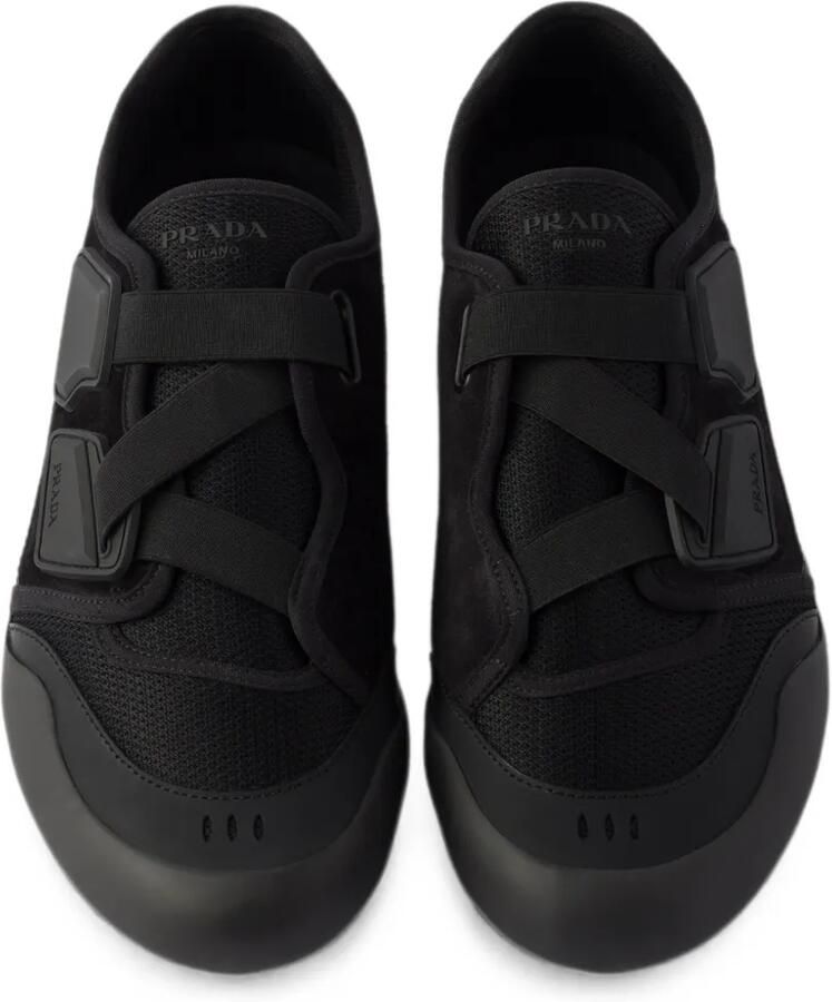 Prada Speedrock leren sneakers met mesh Zwart - Foto 2