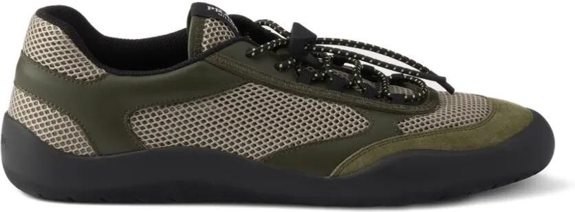 Prada Speedrock mesh sneakers Groen