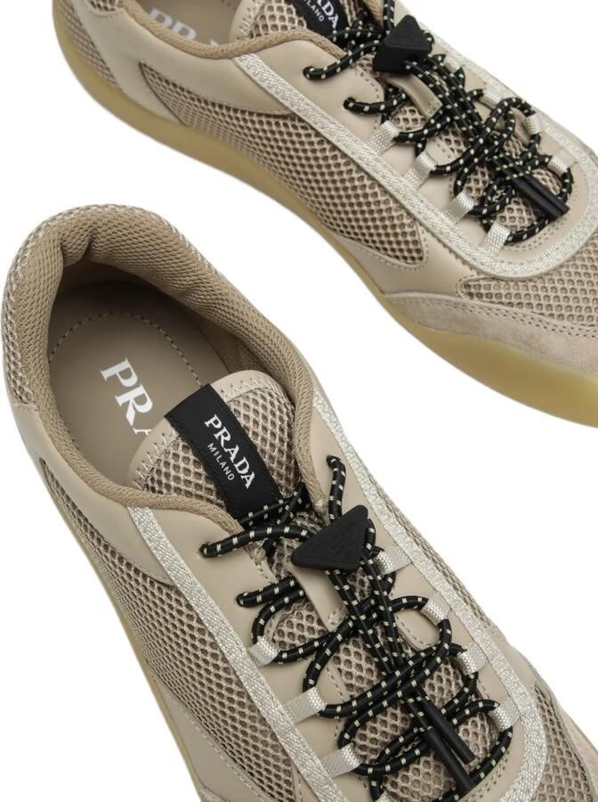 Prada Speedrock mesh stof sneakers Beige - Foto 2