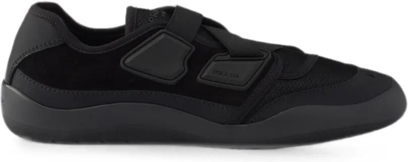 Prada Speedrock technische mesh en leren sneakers Zwart