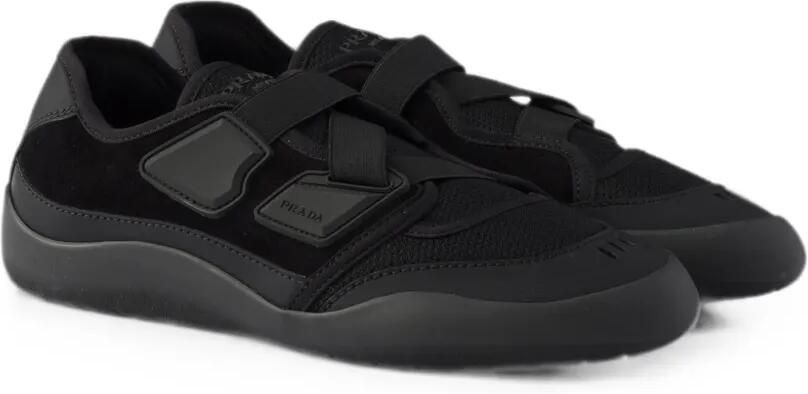 Prada Speedrock technische mesh en leren sneakers Zwart - Foto 4
