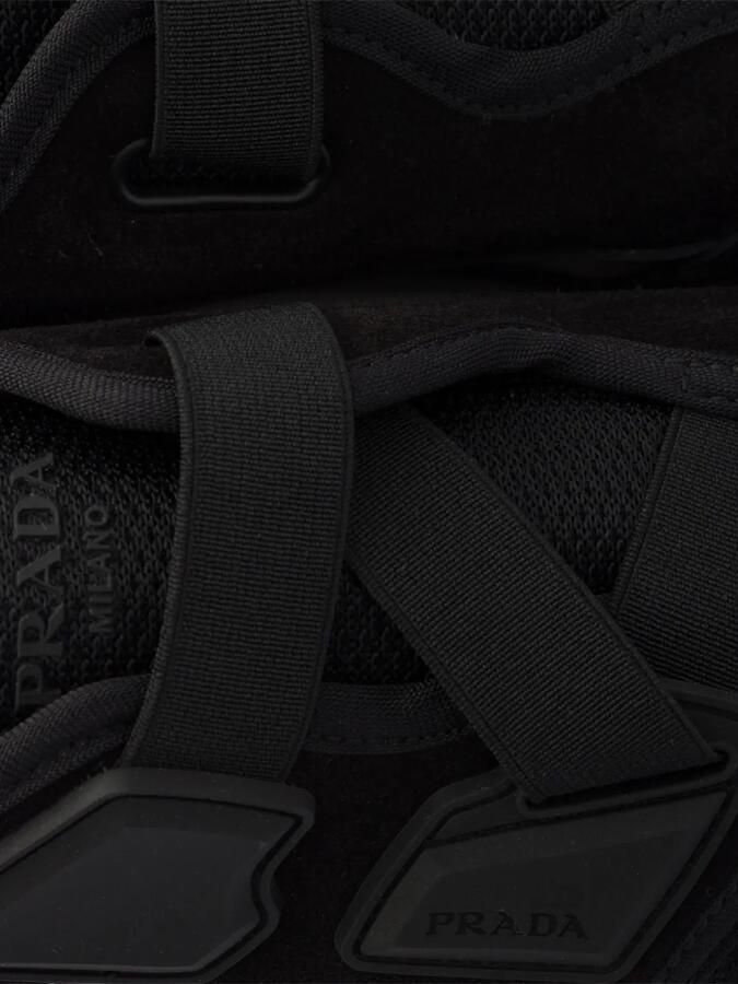 Prada Speedrock technische mesh en leren sneakers Zwart - Foto 3