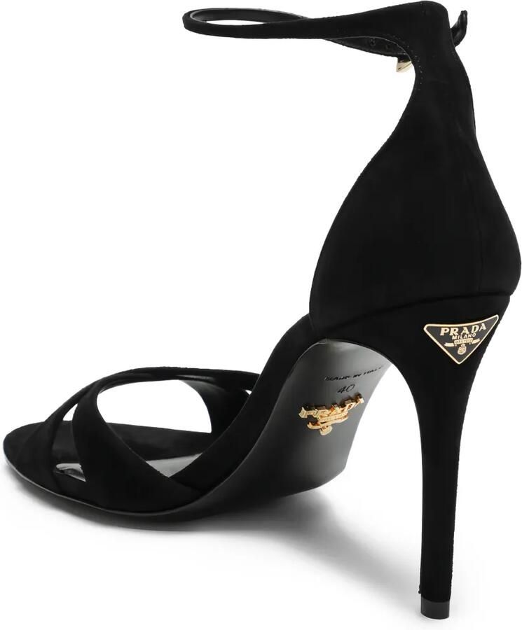 Prada Stiletto sandalen met gekruiste bandjes Zwart - Foto 3