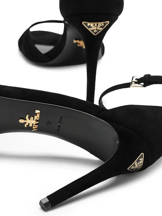 Prada Stiletto sandalen met gekruiste bandjes Zwart - Foto 4