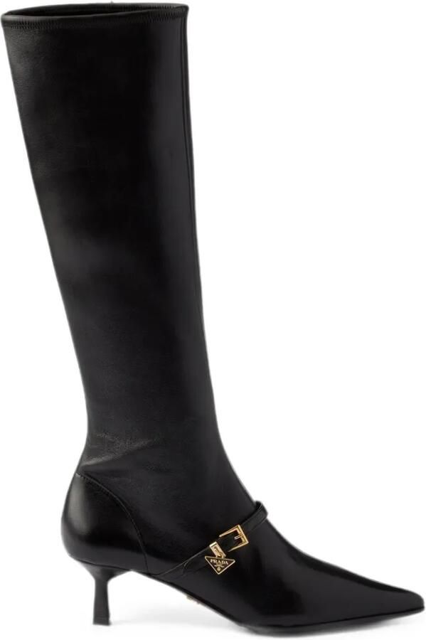 Prada stretch laarzen van nappa leer Zwart