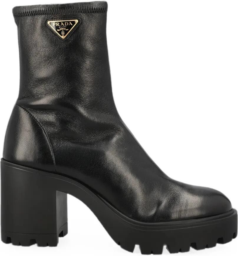 Prada Stretch nappaleren laarzen Zwart