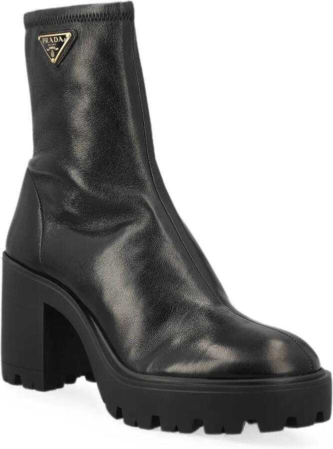 Prada Stretch nappaleren laarzen Zwart - Foto 2
