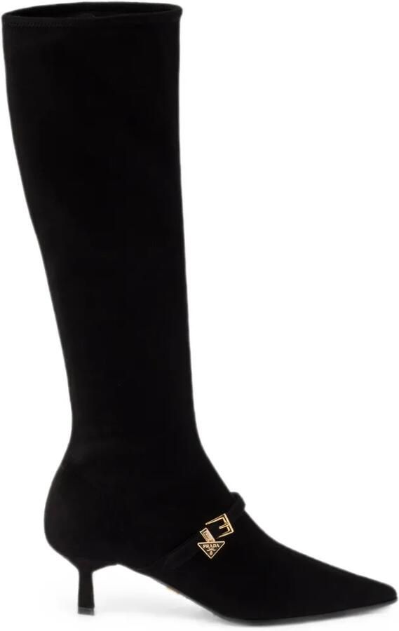Prada Stretch suède laarzen Zwart